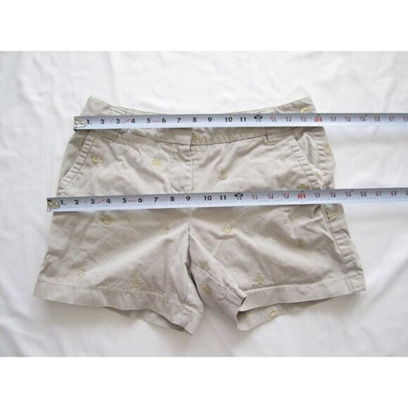 Women's J Crew Broken In City Fit Twill Embroidered Mermaid Shorts Sz 6 (WP107) - Picture 2 of 8